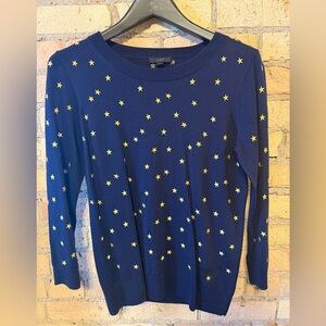 J. Crew Navy Tippi Sweater with gold star detail